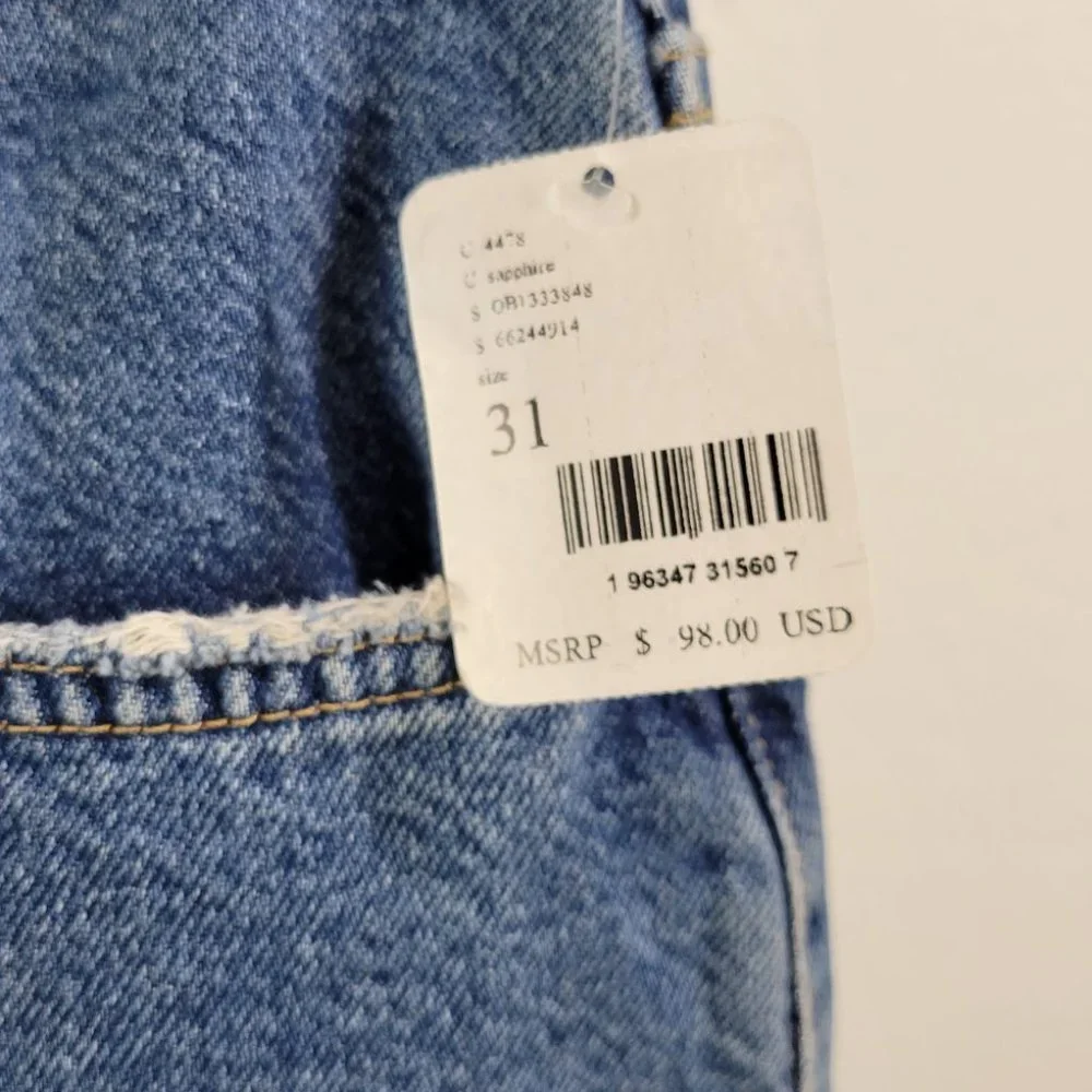 FREE PEOPLE/ WTF  lasso straight distressed jeans Sz 31 NEW - Picture 7 of 10